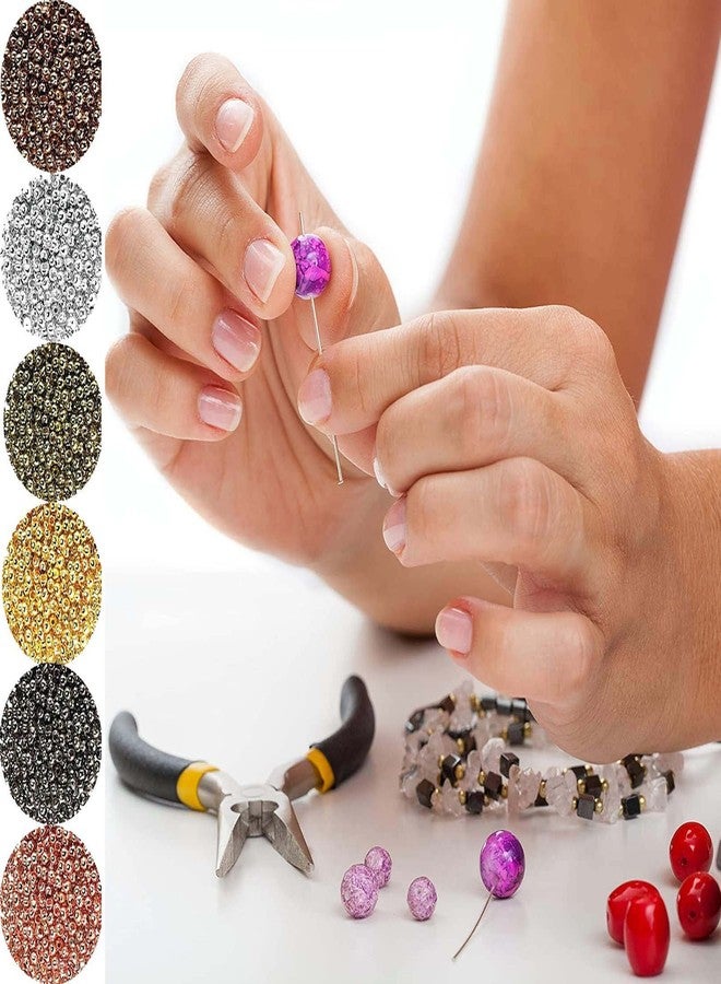 دي آي واي كرافتس مجموعة أدوات يدوية الصنع، 900 غرام، فضة نيكل، دبابيس ذات عيون مفتوحة لصنع المجوهرات، دبابيس رأس لصنع المجوهرات، دبابيس عيون الخرز لصنع الأقراط والقلائد والأساور، تعليقات طينية، 30 متر (900 غرام، فضة نيكل) - Image 5